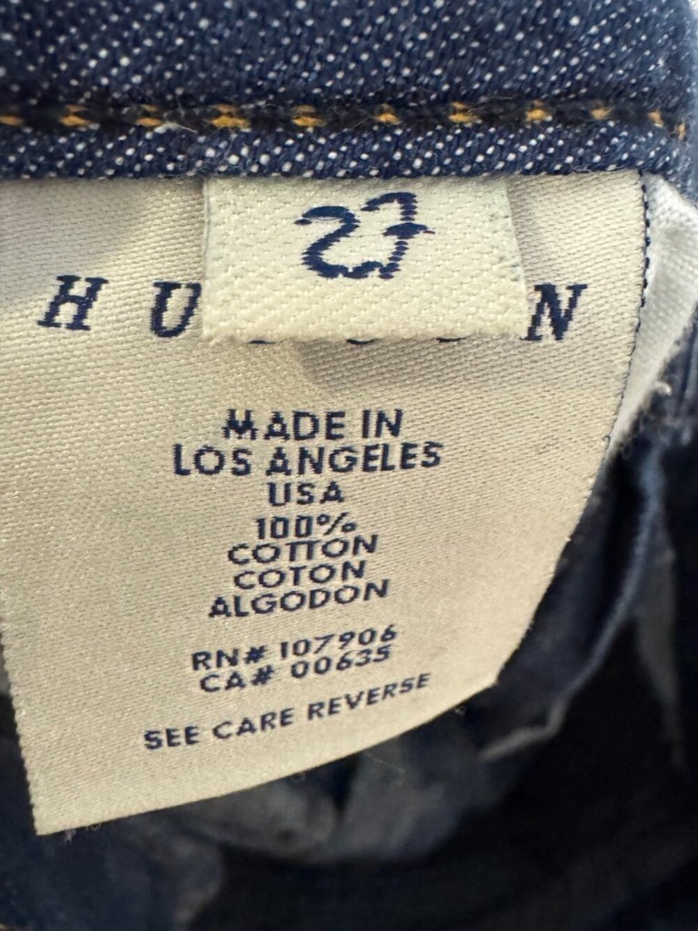 Hudson Womens Wide-Leg Blue Denim Jeans 100% Cotton Size 27 Made In USA - Picture 3 of 8